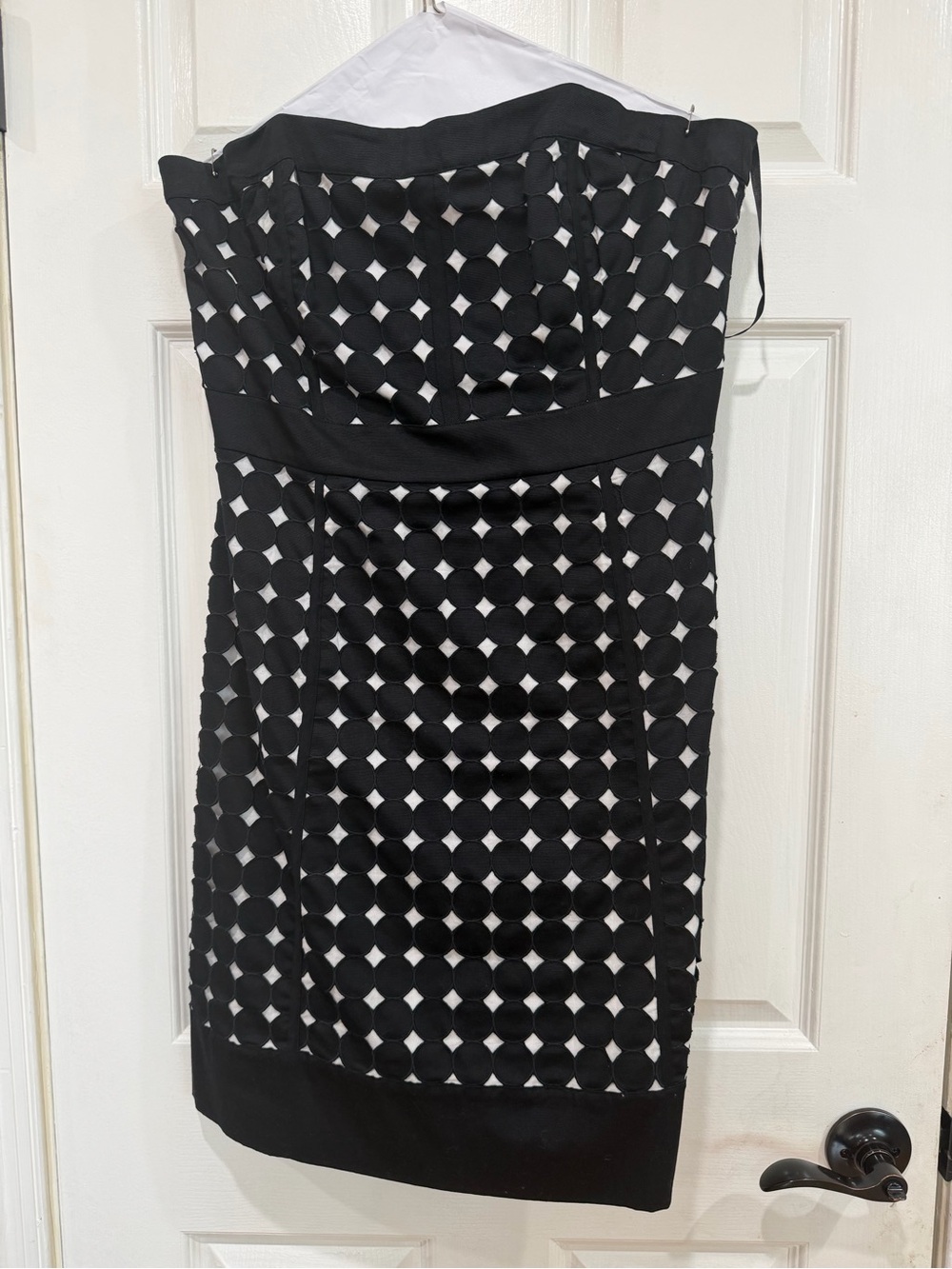 White House Black Market Black Strapless Cutout Sheath Dress